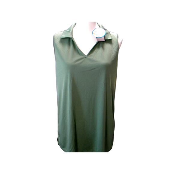 Santiny Sleeveless Polo Shirt Tank Green UPF 50+ Lightweight Golf Tennis Top - Picture 1 of 9
